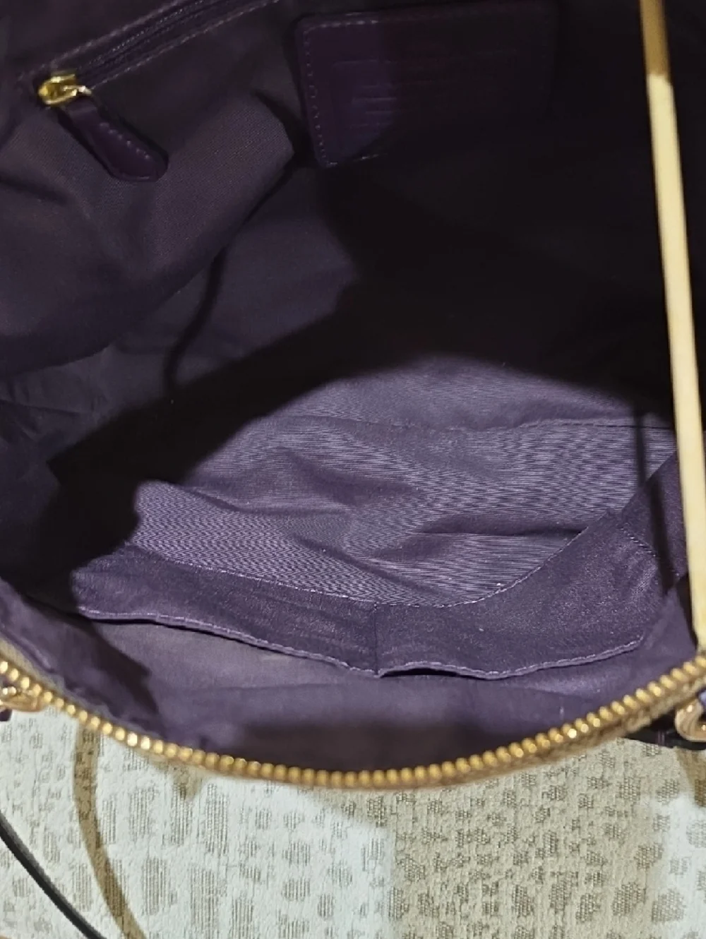 Coach Kelsey Brown Signature Satchel with Purple Leather Accents - Picture 11 of 15